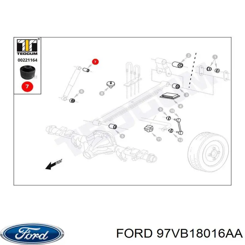 Сайлентблок амортизатора заднього FORD 96VB18016AB