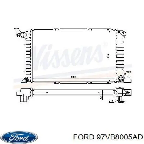 Купити 97VB8005AD Ford Радіатор двигуна