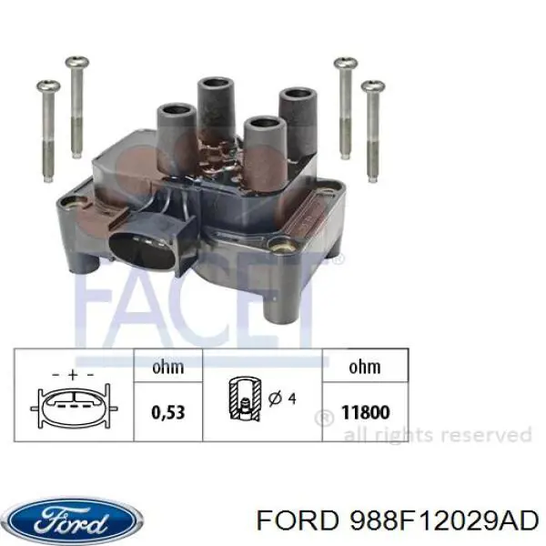 988F12029AD Ford котушка запалювання