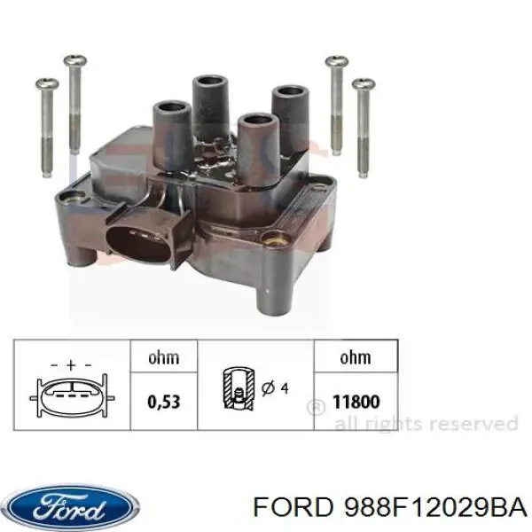 Котушка запалювання Ford 988F12029BA ціна, від 15.20 USD