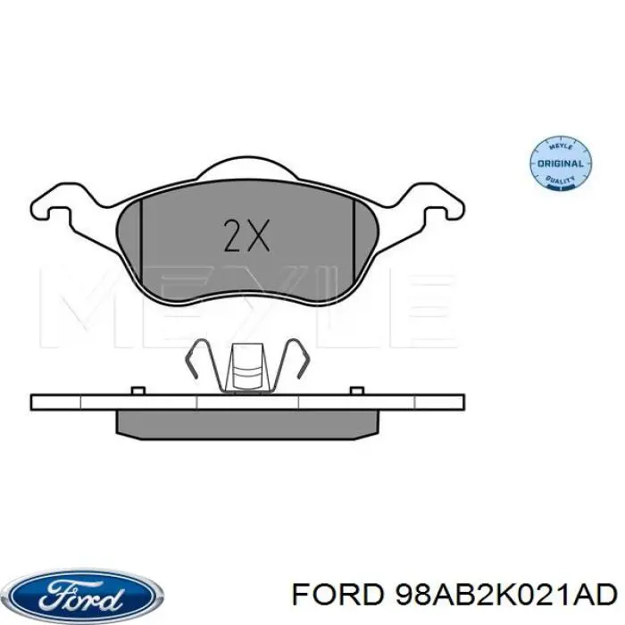 Передні тормозні колодки 98AB2K021AD Ford