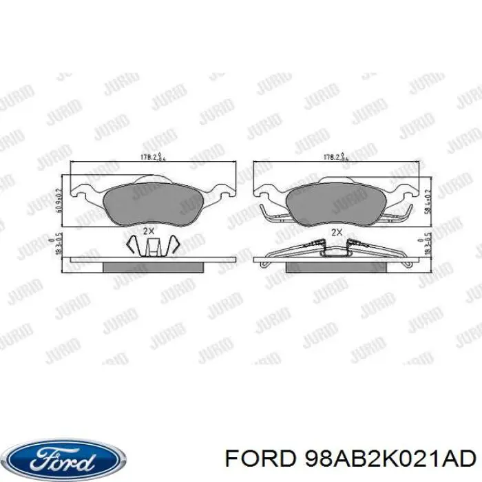 Гальмівні колодки Ford 98AB2K021AD ціна, від 18.11 USD