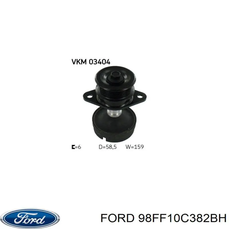 Купити 98FF10C382BH Ford Шків генератора