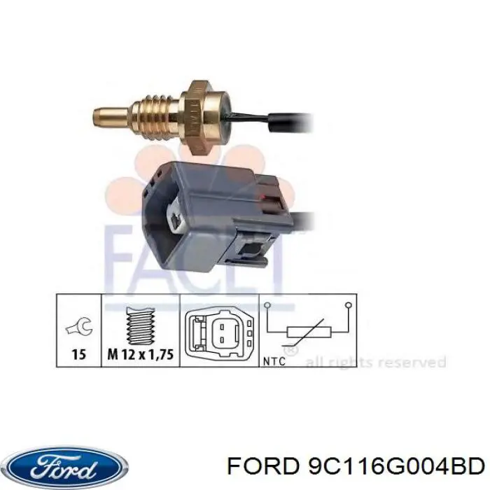 9C116G004BD Ford датчик температури охолоджуючої рідини