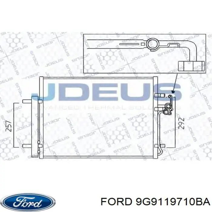 Радіатор кондиціонера 9G9119710BA Ford