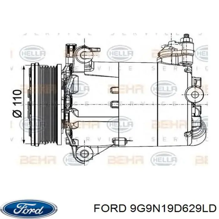 Купити 9G9N19D629LD Ford Компресор кліматичної установки