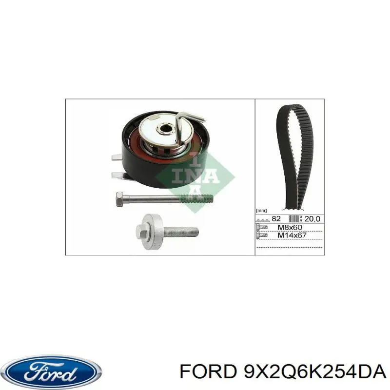 Купити 9X2Q6K254DA Ford Ролик натягувача ременя ПНВТ