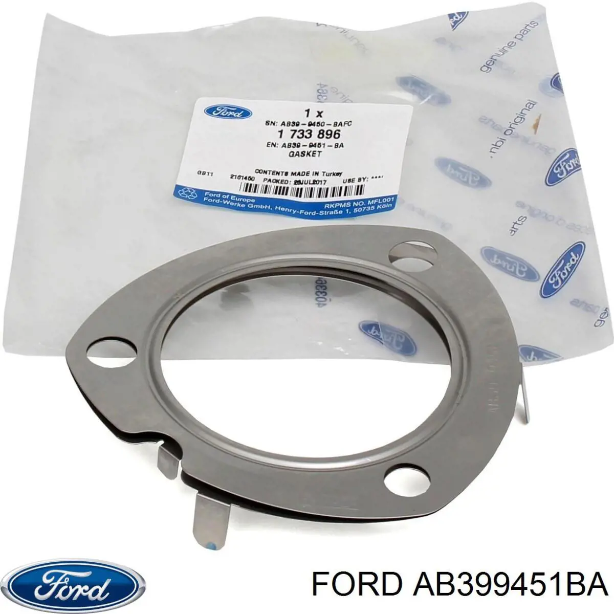 Прокладка прийомної труби глушника Ford AB399451BA ціна, від 6.94 USD