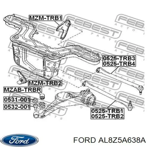 Купити E11228460 Mazda Сайлентблок заднього важеля, передній