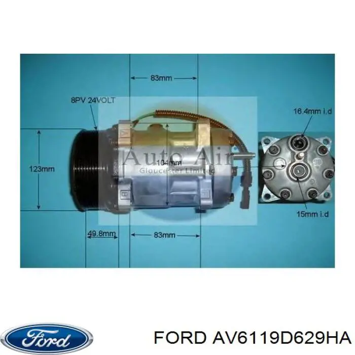 Компресор кондиціонера AV6119D629HA Ford