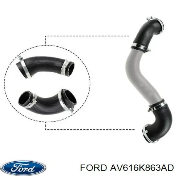 Шланг/патрубок інтеркуллера Ford AV616K863AC