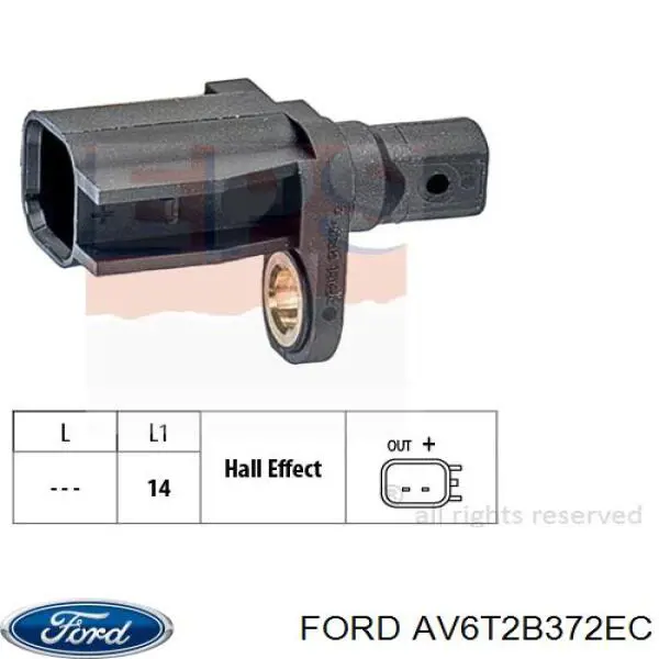 Датчик АБС (ABS) задній Ford AV6T2B372EC ціна, від 13.87 USD