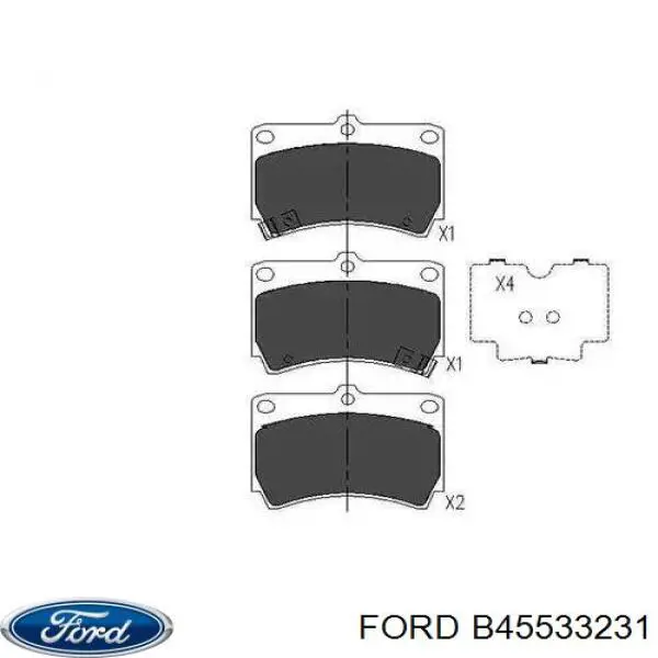 Комплект пружинок кріплення дискових колодок, передніх B45533231 Ford