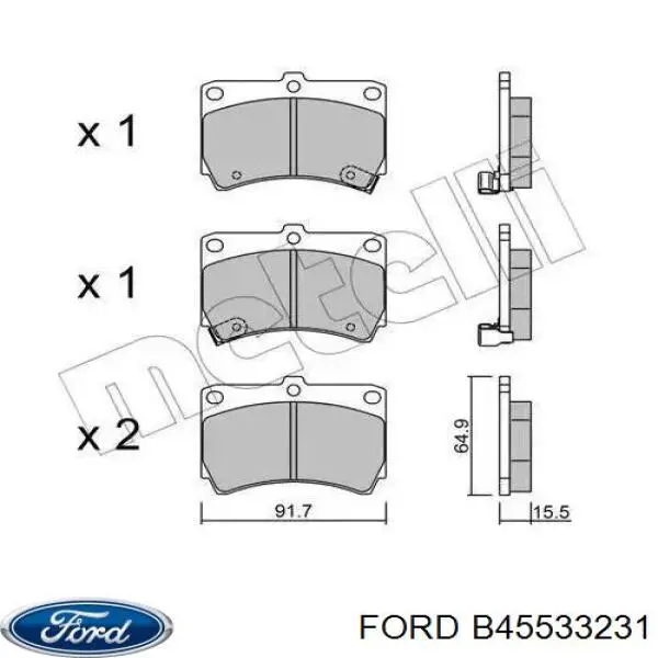 Комплект пружинок кріплення дискових колодок, передніх Ford B45533231 ціна, від 4.89 USD