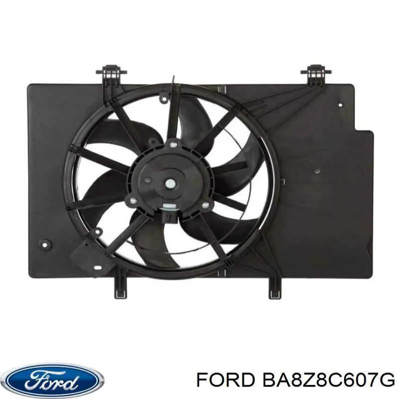 BA8Z8C607C Ford дифузор радіатора охолодження, в зборі з двигуном і крильчаткою