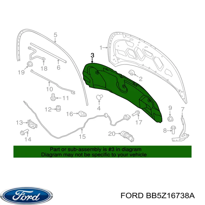 Купити BB5Z16738A Ford Ізоляція моторного відсіку