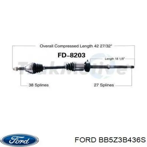 Піввісь передня, права Ford TX1110 ціна, від 240.71 USD
