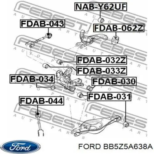 Сайлентблок заднього верхнього важеля BB5Z5A638A Ford