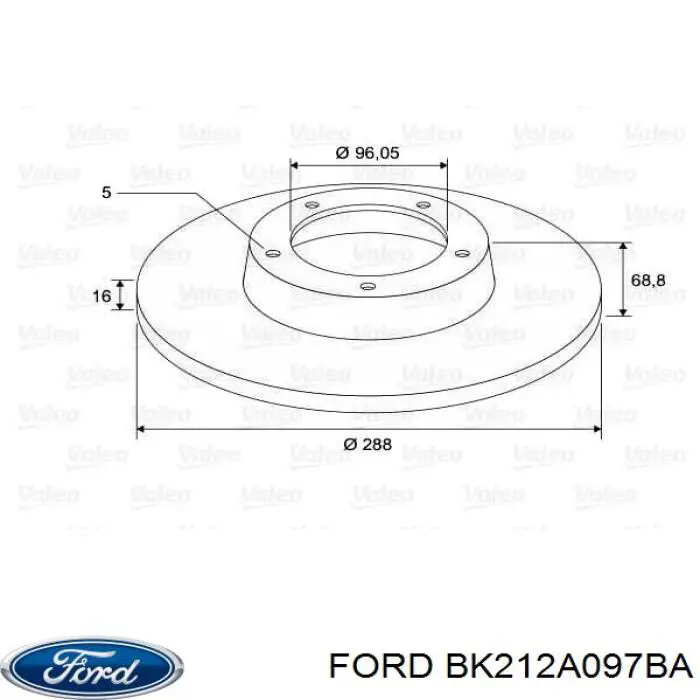 BK212A097BA Ford Дискові гальма
