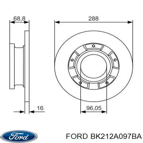 BK212A097BA Ford Дискові гальма
