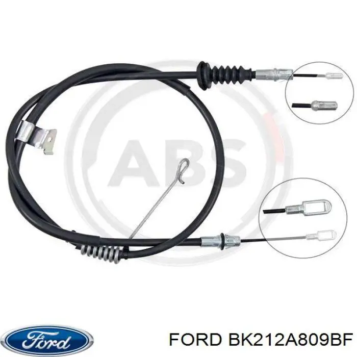 Трос стоянкового гальма задній лівий Ford BK212A809BF ціна, від 27.60 USD