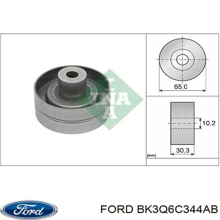Ролик приводного ременя, паразитний Ford BK3Q6C344AB ціна, від 16.03 USD
