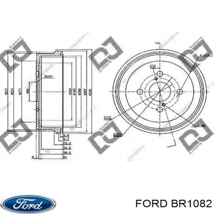 Задні гальмівні колодки Ford BR1082 ціна, від 32.98 USD