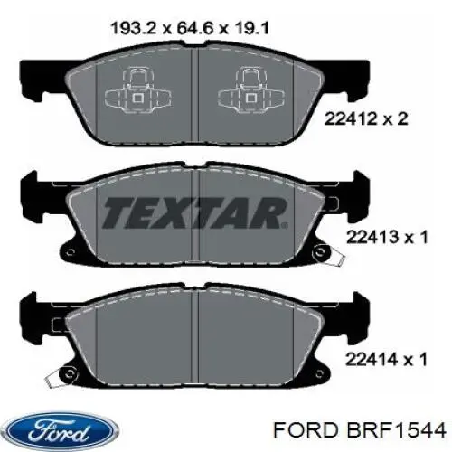 Колодки гальмівні передні, дискові BRF1544 Ford