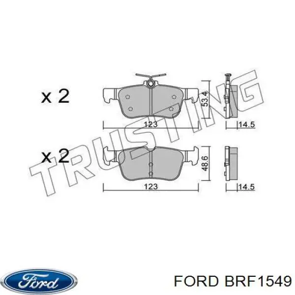 Задні гальмівні колодки Ford BRF1549 ціна, від 22.82 USD
