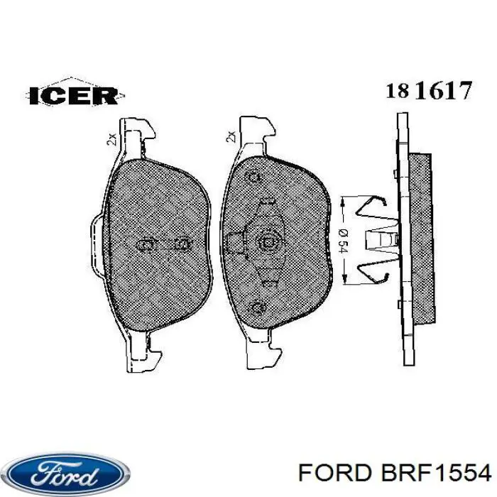 Гальмівні колодки Ford BRF1554 ціна, від 20.18 USD