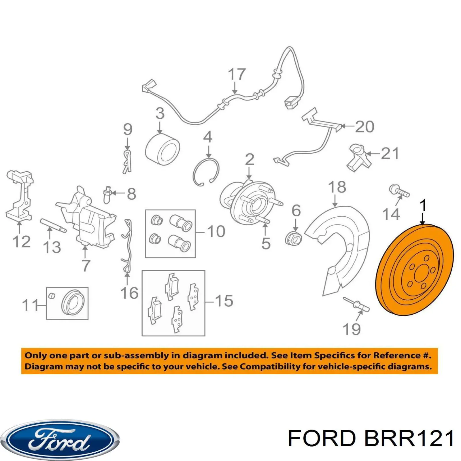 Задні дискові гальма Ford BRR121 ціна, від 154.67 USD