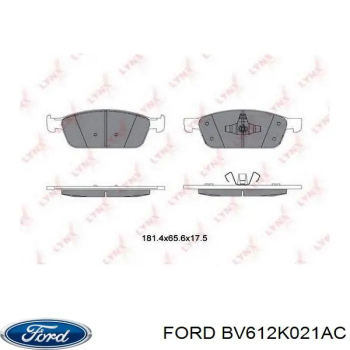 Передні тормозні колодки BV612K021AC Ford