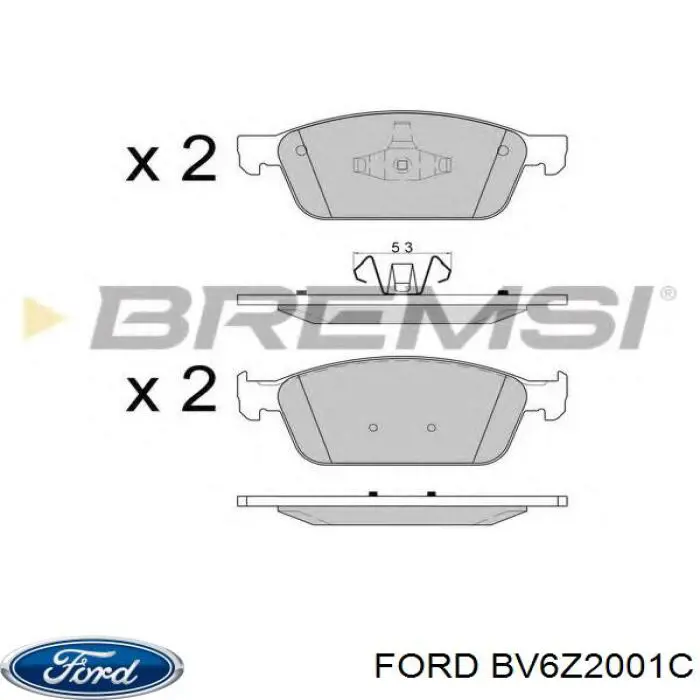 Купити BV6Z2001C Ford Колодки гальмівні передні, дискові