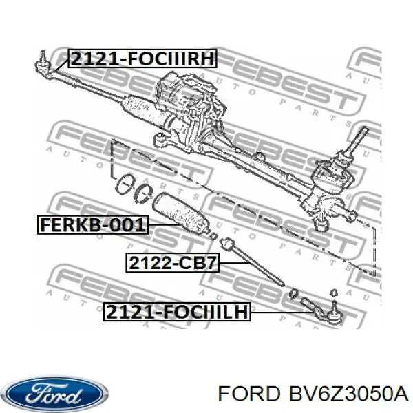 BV6Z3050A Ford Зовнішній наконечник рульової тяги