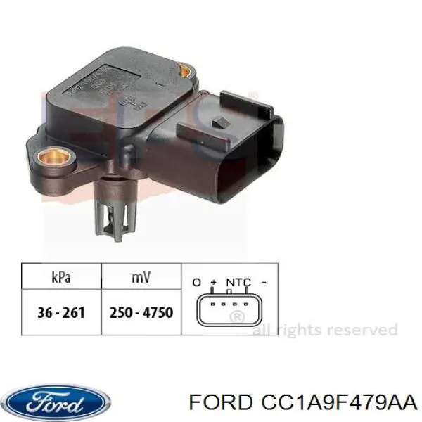 CC1A9F479AA Ford Датчик тиску наддуву турбіни