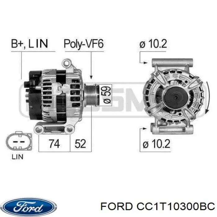 Генератор CC1T10300BC Ford