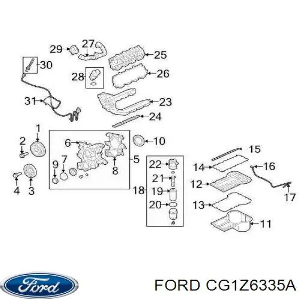 Сальник колінвала двигуна, задній Ford CG1E6K301AB ціна, від 14.06 USD