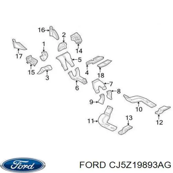 Вентиляція передка Ford CJ5Z19893AG ціна, від 4.85 USD