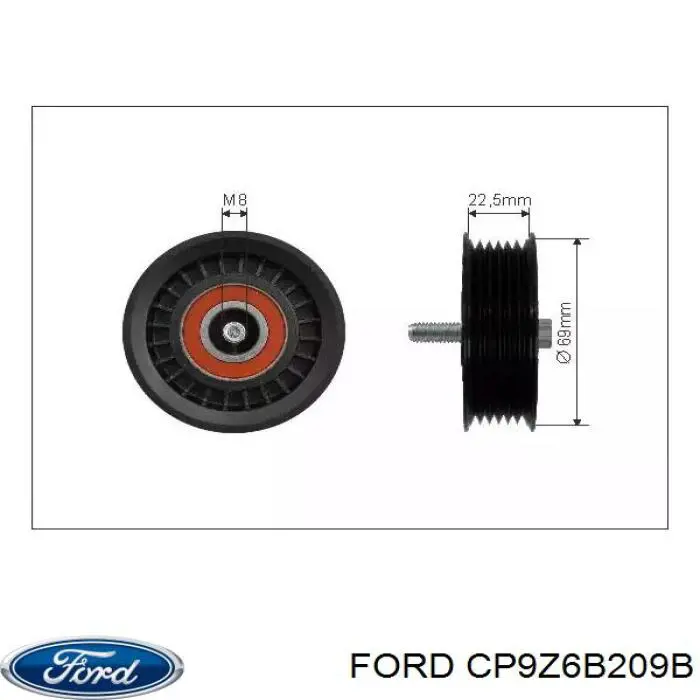 CP9Z6B209B Ford Натяжна планка поліклинового ременя