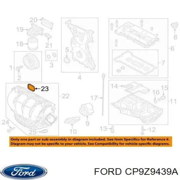 Прокладка впускного колектора CP9Z9439A Ford