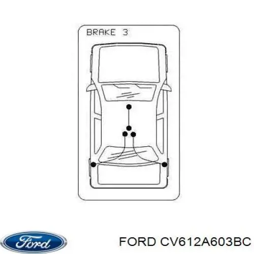 5205599 Ford Трос ручного гальма задній, правий/лівий