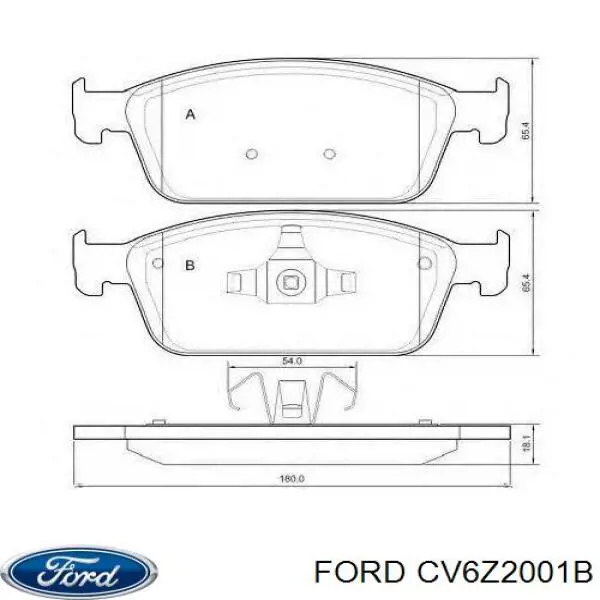 Купити CV6Z2001B Ford Колодки гальмівні передні, дискові