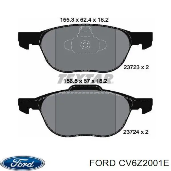 Передні тормозні колодки CV6Z2001E Ford