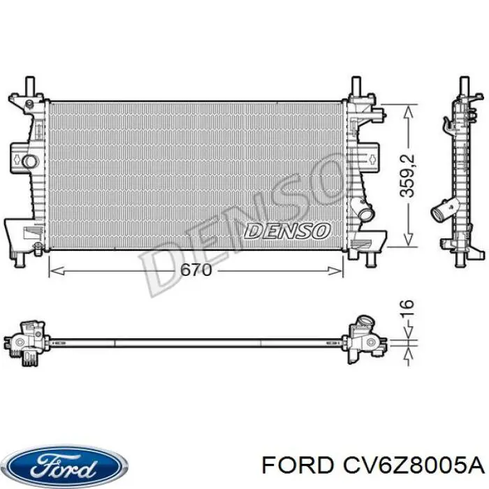 Радіатор охолодження двигуна CV6Z8005A Ford