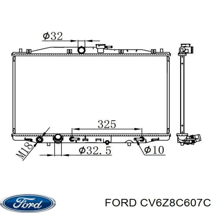 Купити CV6Z8C607C Ford Дифузор радіатора охолодження, в зборі з двигуном і крильчаткою