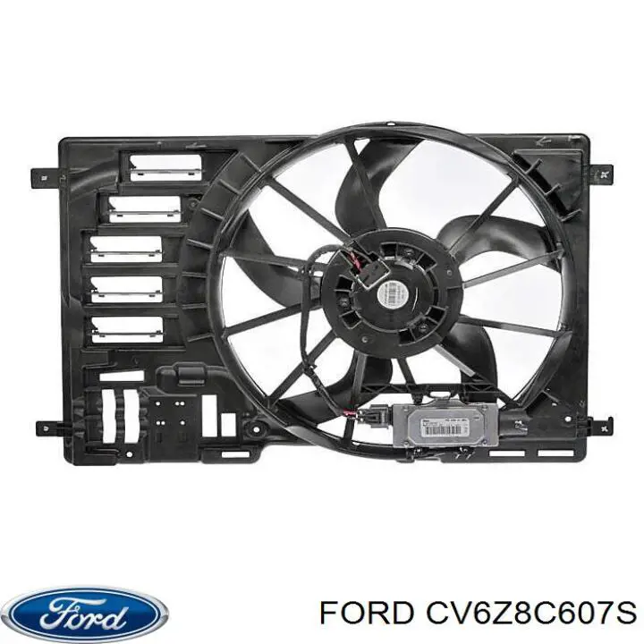 Купити CV6Z8C607S Ford Дифузор радіатора охолодження, в зборі з двигуном і крильчаткою