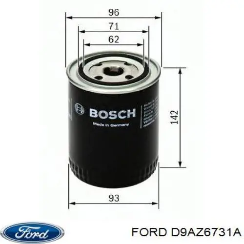 Масляний фільтр двигуна Ford D9AZ6731A ціна, від 6.87 USD