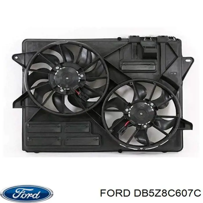 DB5Z8C607D Ford дифузор радіатора охолодження, в зборі з двигуном і крильчаткою