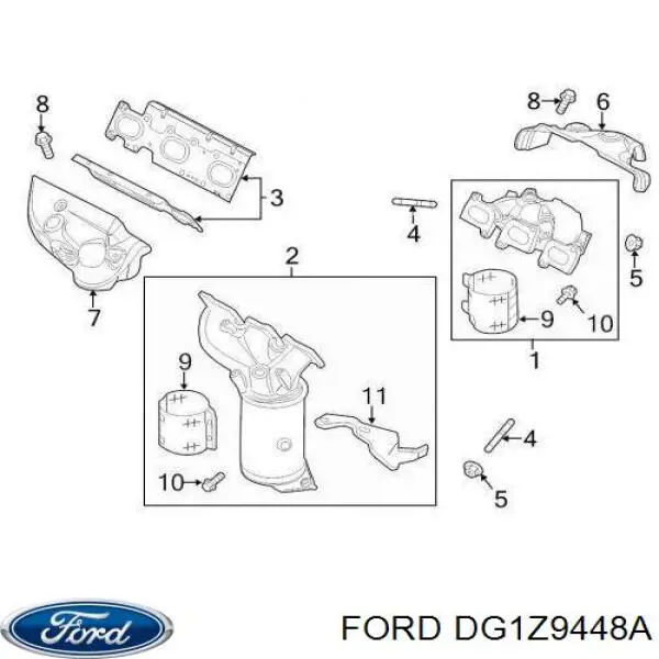 Купити DG1Z9448A Ford Прокладка колектора
