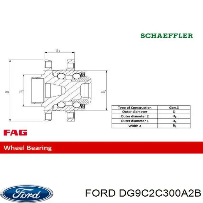 Маточина передня DG9C2C300A2B Ford